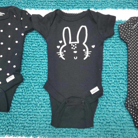 Set of 3 Black Patterned Onsies (Preemie) |Carters, Gerber - Picture 5 of 8